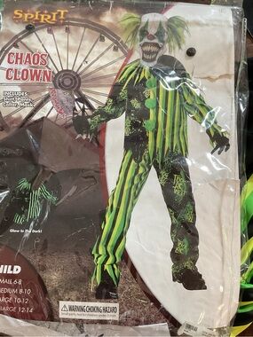 Spirit Chaos Clown Costume - Green and Black